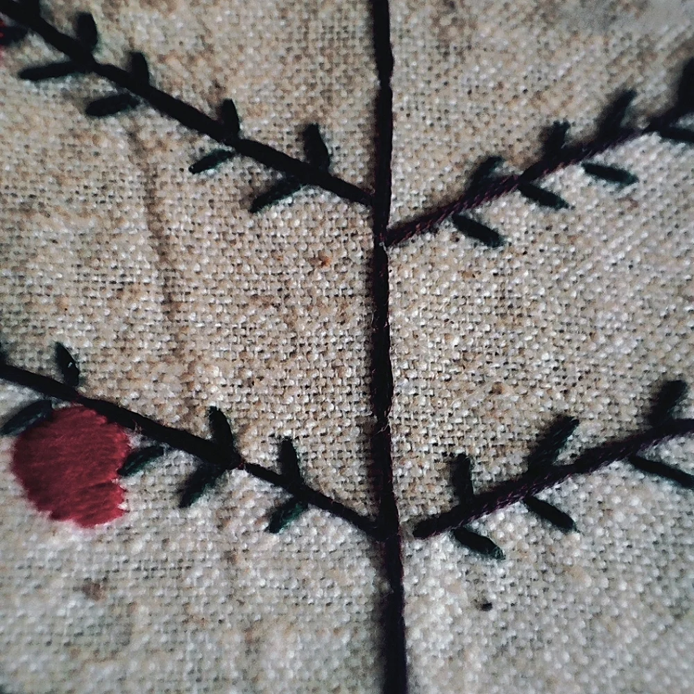 Christmas Picture Tis The Season of Wonder Embroidery Embroidered Vintage Framed